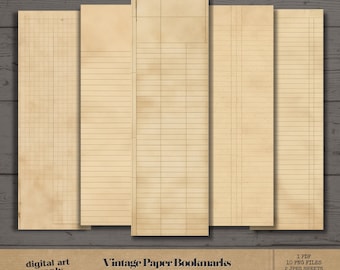 Vintage Paper Bookmarks: Shabby Chic Printable Tags (Digital Download)