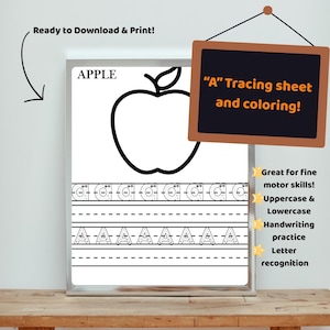 Letter A Tracing Worksheet (Preschool Printable)