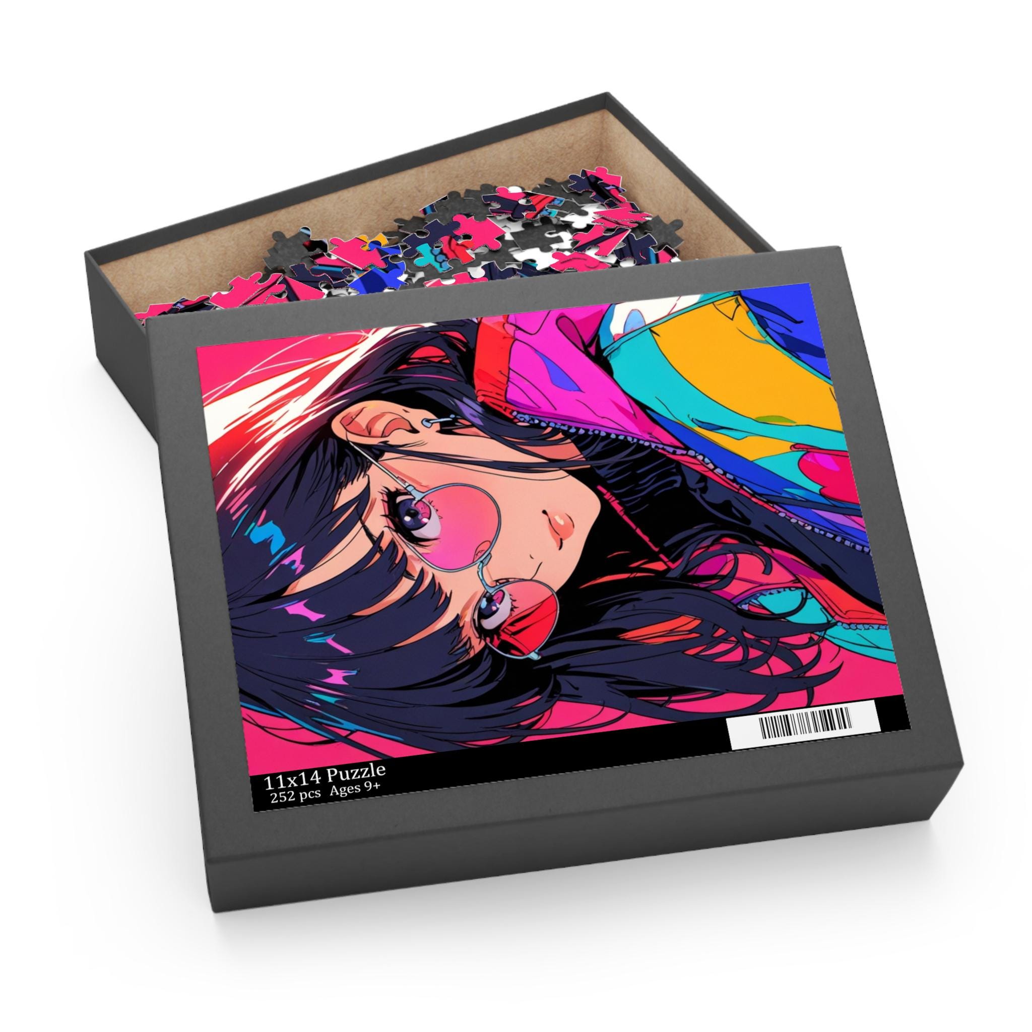 Neon Pulse: 80s Anime Girl in Retro Windbreaker - 252 Piece Jigsaw