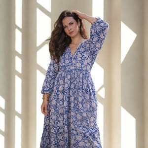 indian casual long dresses Long Maxi Dress for Women Floral Printed Indian Handblcok Printed Cotton  Dress M to XXL Nightwear Dresses (B. Pink, L) at Amazon Women's Clothing  store