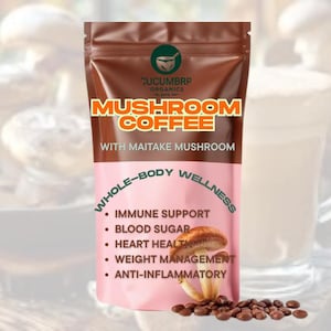 Organic Mushroom Coffee Blend with Lion’s Mane & Reishi – Immune Support, Focus Boost, Adaptogenic Instant Coffee Powder