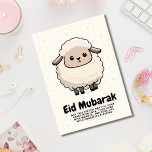 Carte de l'Aïd al-Adha | Conception mignonne | « Que ce jour spécial remplisse votre cœur d’amour » | Cadeau de l'Aïd al-Adha | Salutations| Téléchargement numérique | Kawaii