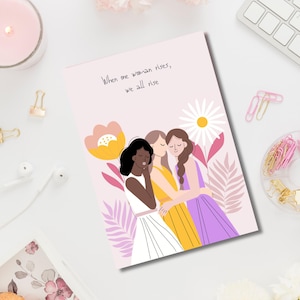 Cadeau Cercle des Femmes | « Quand une femme s'élève, nous nous élevons toutes » | Citation féminine | Cadeau Cercle des Femmes | Téléchargement numérique A6 | Cadeau de solidarité