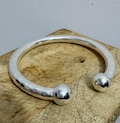 Hammered Sterling Silver Torque Bangle: Heavy Solid 925 Cuff Bracelet