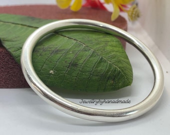 Bracciale rigido in argento sterling massiccio: bracciale spesso in argento 925