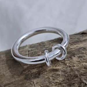 Anneau à rouler en argent sterling à maillons multiples : anneau bohème à empiler fait main