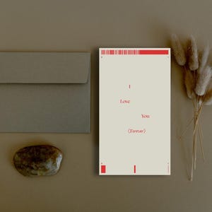Carte d'amour minimaliste imprimable - Simple téléchargement numérique romantique - carte moderne d'anniversaire, de Saint-Valentin ou de remerciement