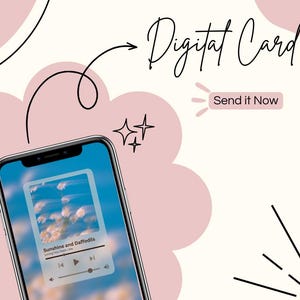 Tarjeta de amor con narcisos y sol - Saludo digital floral romántico - Descarga gratuita para aniversario o cumpleaños
