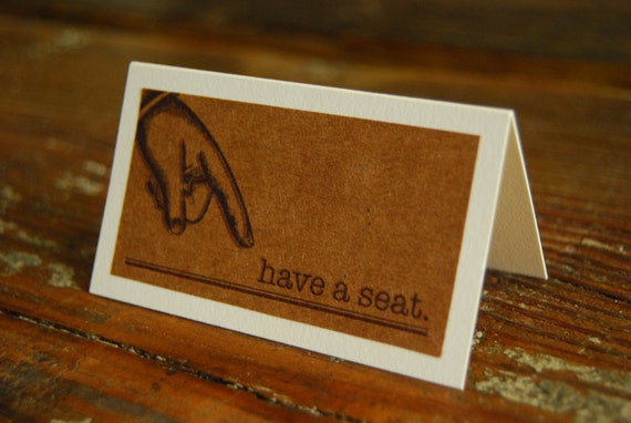 Items similar to Set of 8 Vintage Kraft Place Cards on Etsy