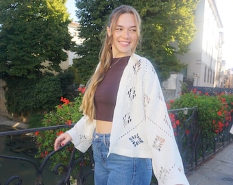 Kristee Cardigan all'uncinetto: semplice maglione esagonale (download PDF)