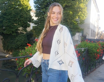 Kristee Cardigan Crochet Pattern: Easy Hexagon Sweater (PDF Download)