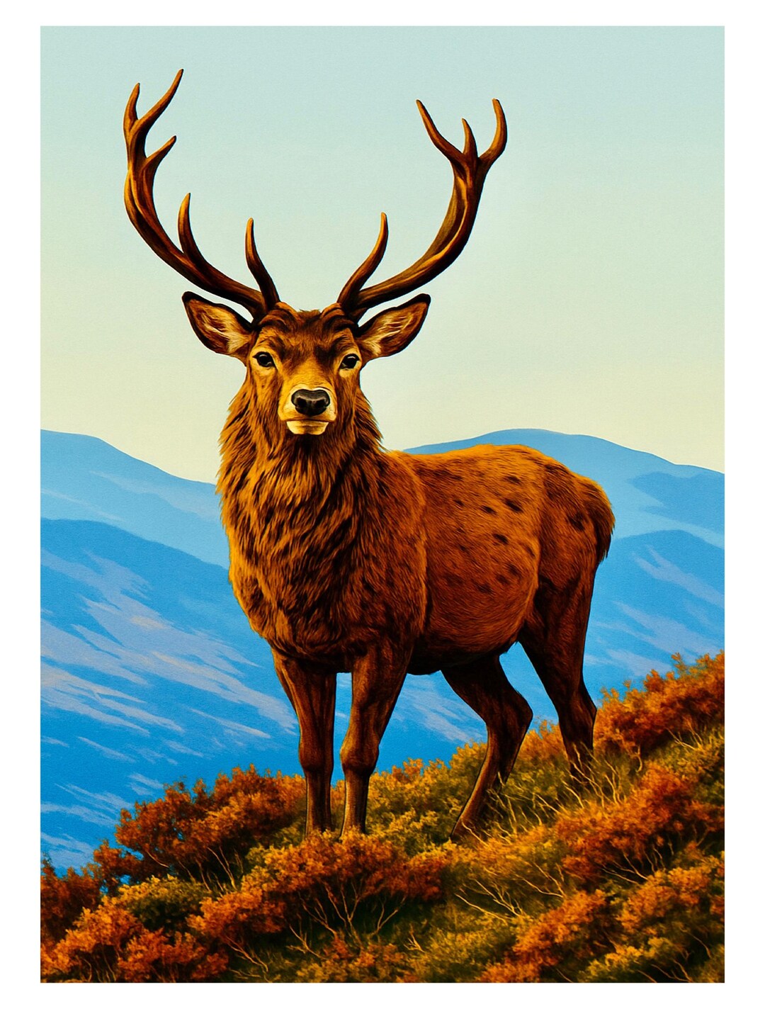 Deer Wall Art – Majestic Stag Poster, Mountain Wildlife Print, Nature ...