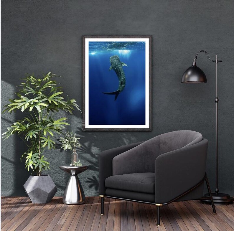 Whale Shark Poster | Marine Ocean Poster | Underwater Wall Decor ...
