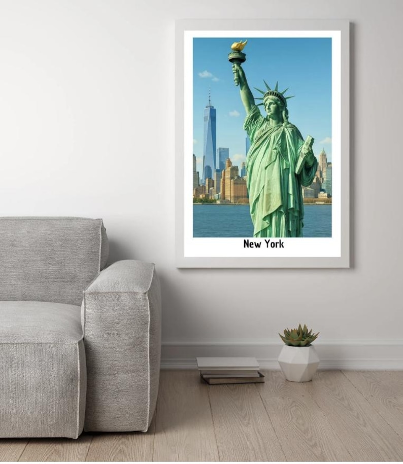 Statue of Liberty New York Poster | NYC Skyline Wall Art | Manhattan ...