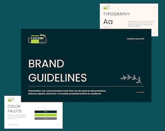 ファッションブランド スタイルガイド テンプレート: 編集可能なCanvaキット