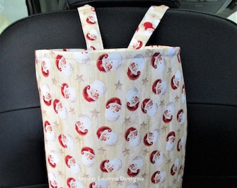 Santa Claus Trash bag - Snap closed -   Christmas Santa on cream - 10x8x5