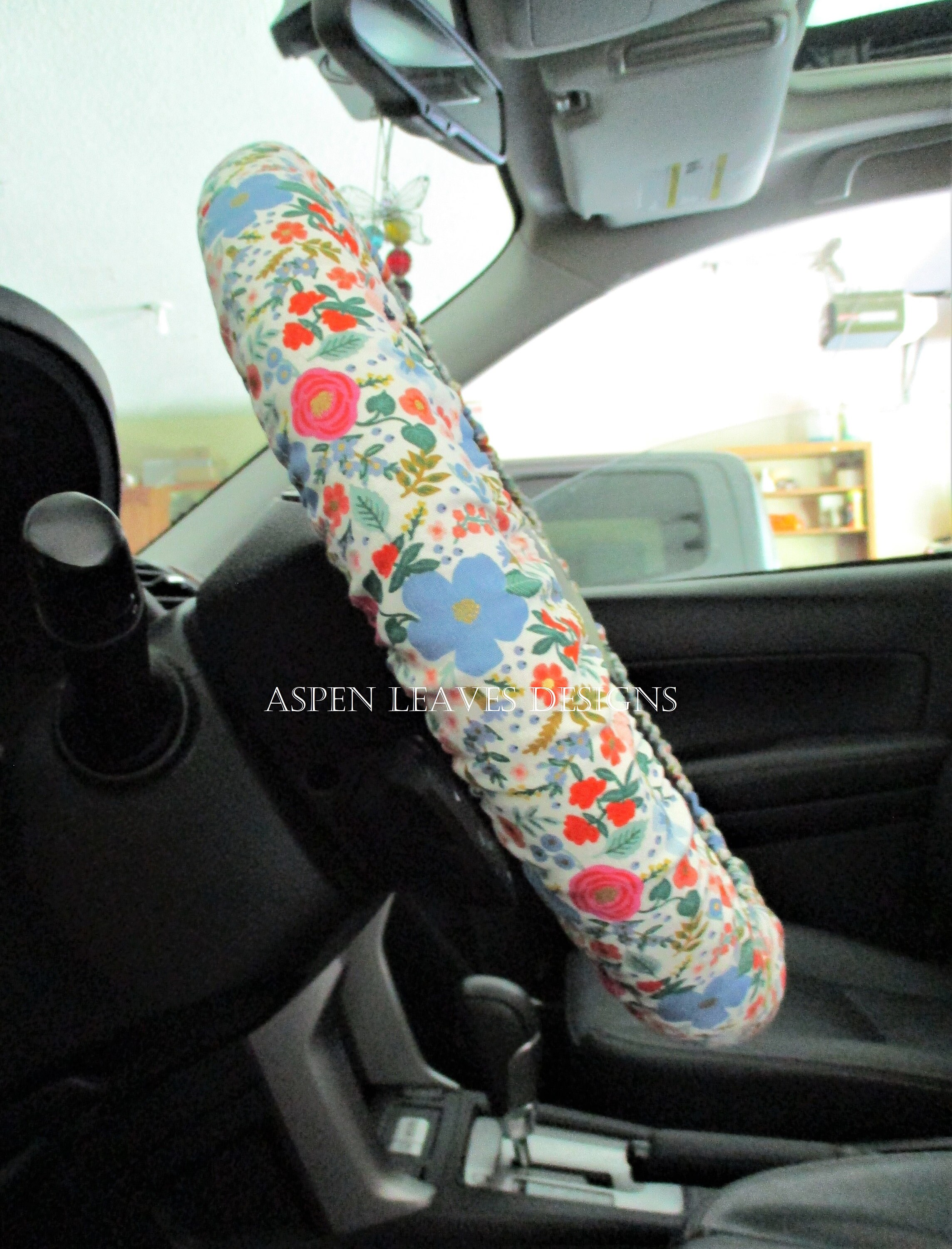 Wild Rose Metallic steering wheel cover Full grip fabric Flowers on cream fabric Etsy