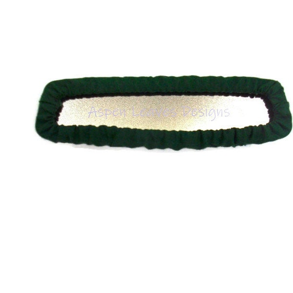 Solid color rear view mirror cover - Forest Green  - Mirror decoration - Panoramic sizes available