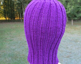 Pure Purple Alpine Ready for to Wool Balaclava Knit - Adults Ship Etsy Mask Ski Handmade Hand