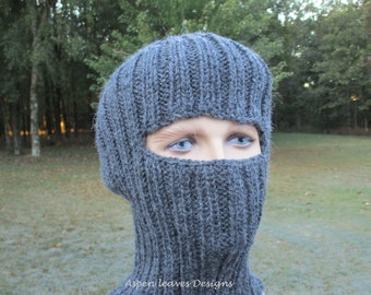 Charcoal gray balaclava Ski mask Alpaca/ acrylic blend yarn Ready to  ship Handmade