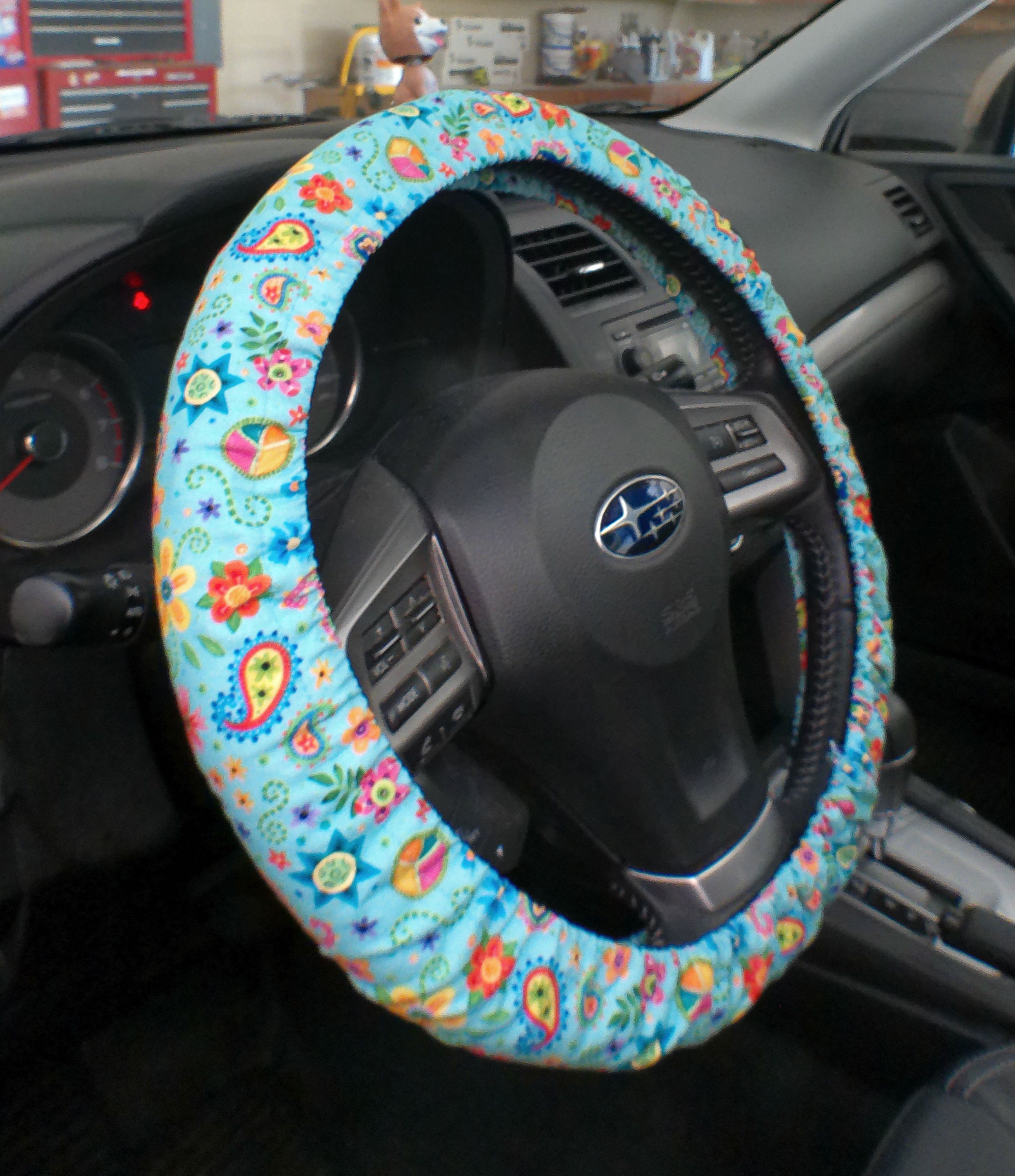 Discover Retro Floral Steering Wheel Cover