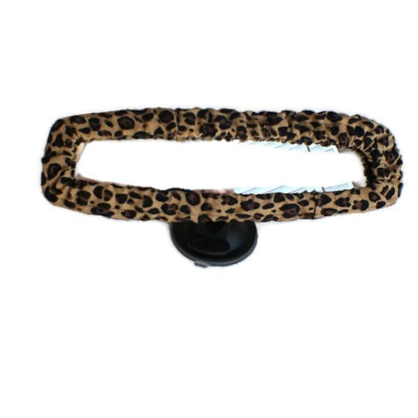 Cheetah rear view mirror cover - Brown spots on brown fabric - Panoramic sizes available