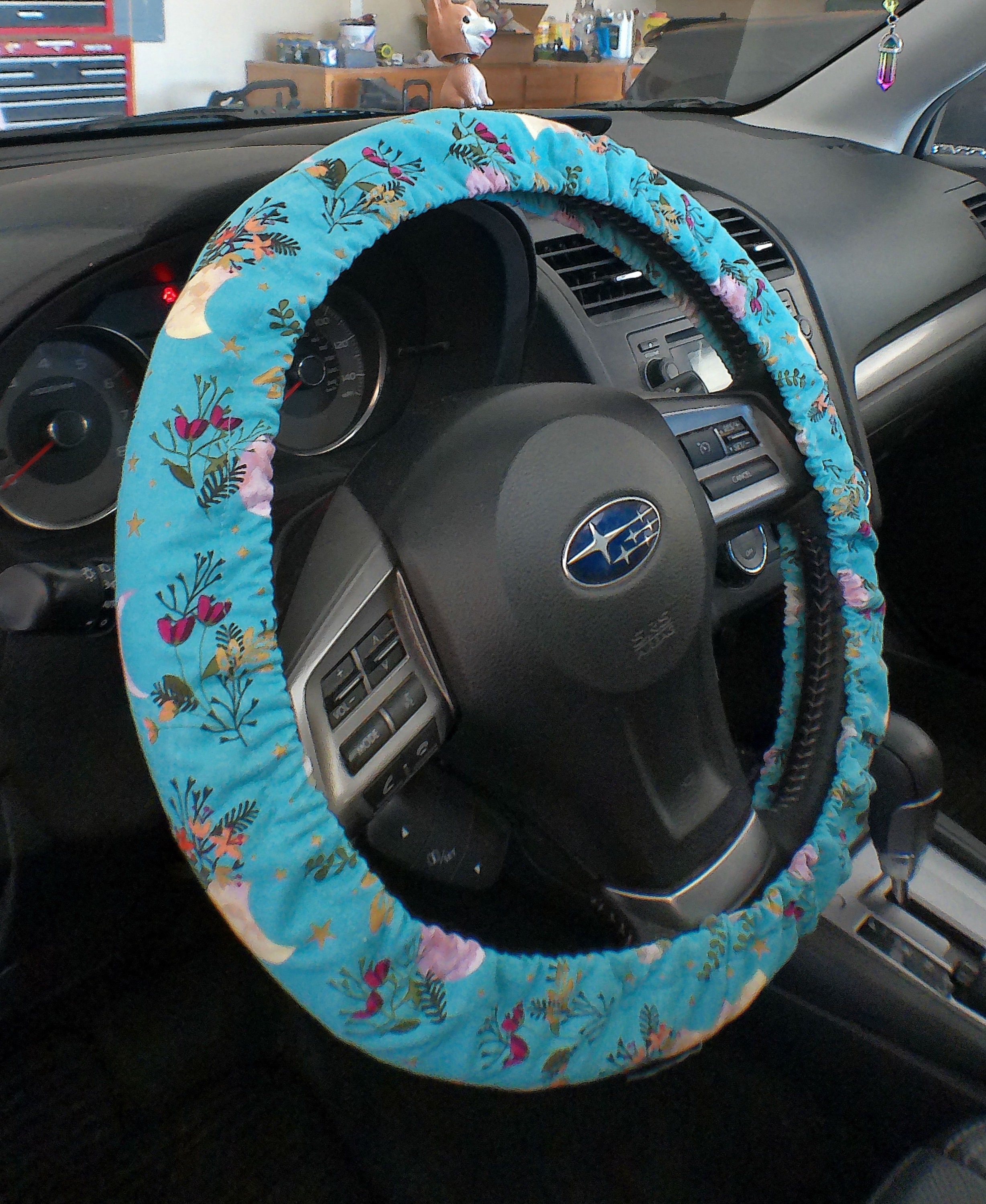 Discover Floral Moon Steering Wheel Cover