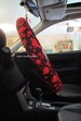 Blood splatter steering wheel cover. Horror car accessory. Red on black 