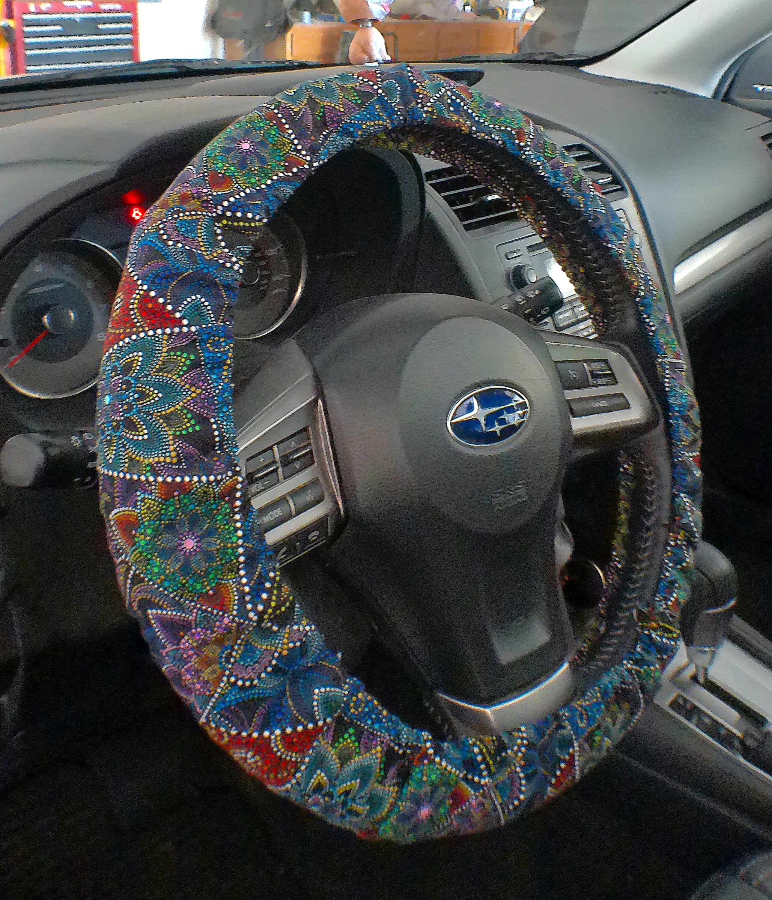 Discover Bright Patchwork Steering Wheel Cover