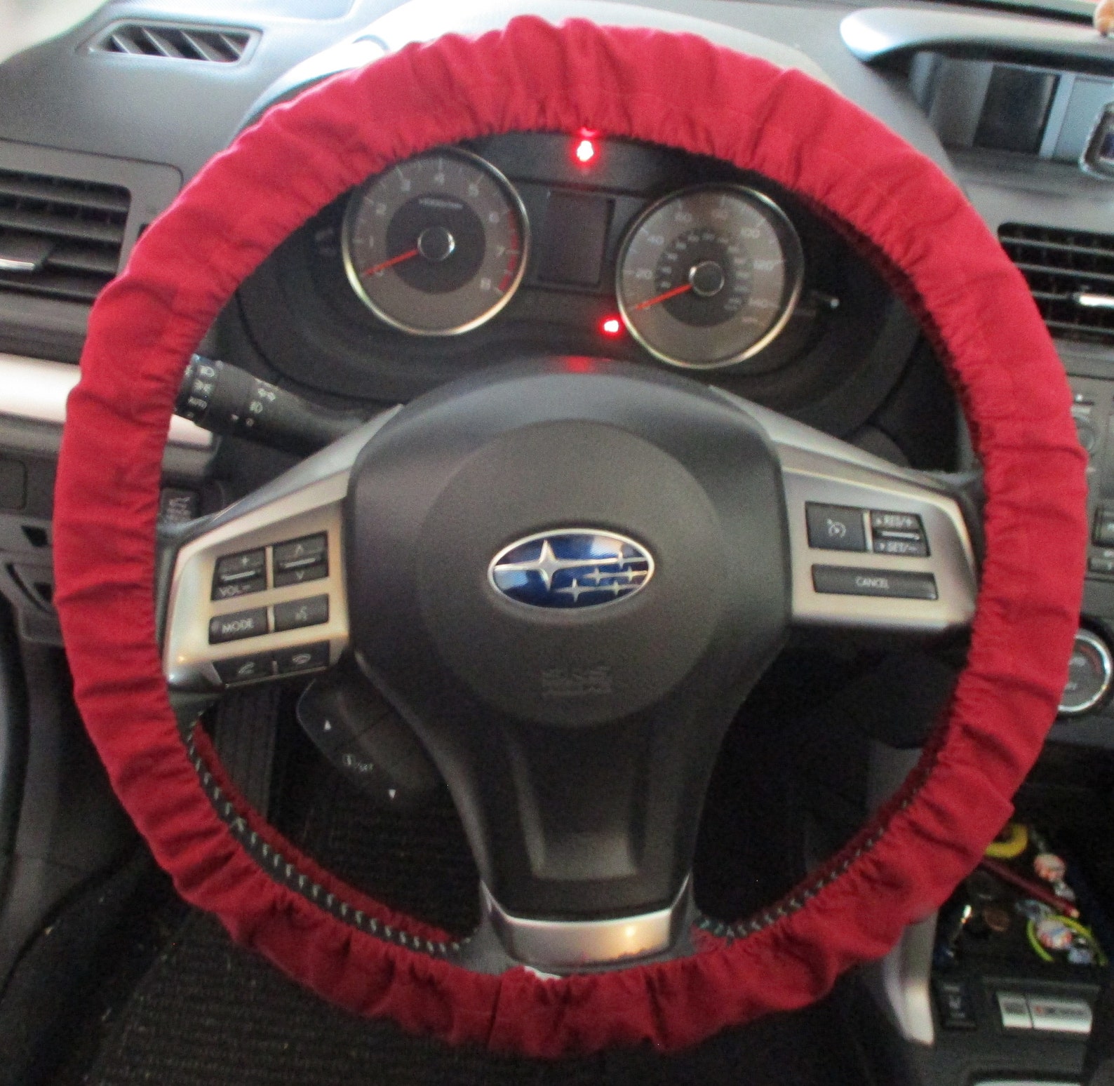 Dark red steering wheel cover Solid color car accessory Etsy