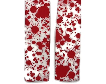 Blood splatter seat belt covers Halloween Spooky all year Seat belt straps Padded soft Red on white fabric Handmade