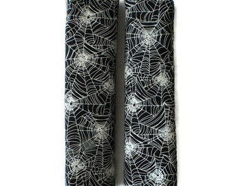 Spider web seat belt covers Halloween Spooky all year Seat belt straps Padded soft Glows in the dark Handmade