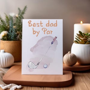 Il miglior papà secondo Par / Biglietto digitale per la festa del papà / Biglietto divertente per giocare a golf / Biglietto artistico stampabile / Biglietto da golf da stampare / Download digitale