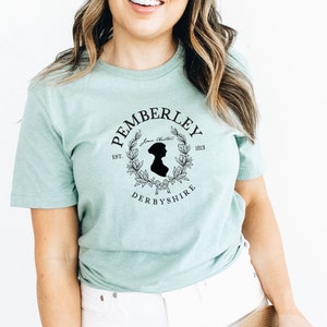 Pride and Prejudice Shirt, Jane Austen Tshirt, Jane Austen Gift, Literary Gift Bookish Gift, Short Sleeve Pemberley T-shirt, Book Lover Tee