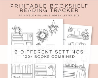 Reading Tracker Printable, Reading Log, Reading Journal, Bookshelf Insert, Book Lovers Planner Kit, Letter Planner Inserts, PDF Download