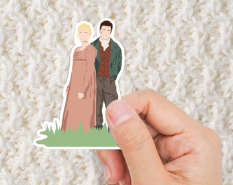 Emma Woodhouse and Mr Knightley Emma Jane Austen Book Lover Sticker 3 in.