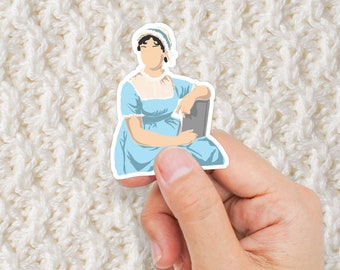 Jane Austen Author Book Lover Sticker 3 in.