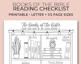 Books of the Bible Reading Checklist: Printable Tracker (Digital Download)