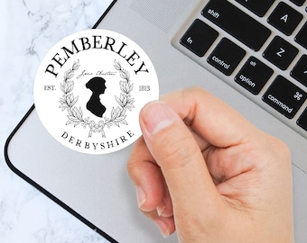 Pemberley Jane Austen-sticker - 3 inch - Book Lover, Bookish-stickers, waterdichte vinylstickers