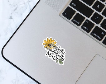 Fearfully and Wonderfully Made Inspirational Sticker - 2.25 x 1.5 in.