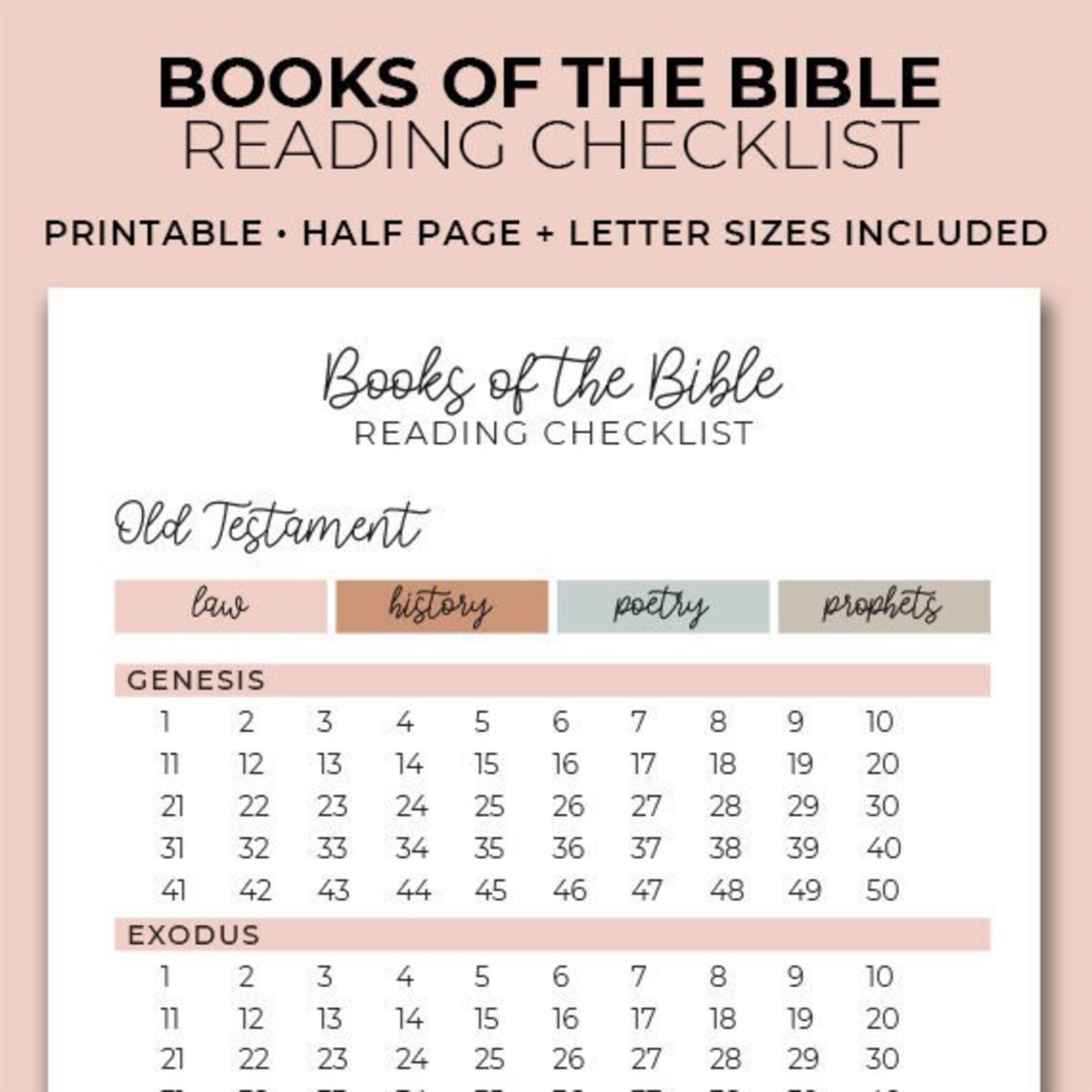 Bible Reading Checklist Bible Study Printables Scripture - Etsy