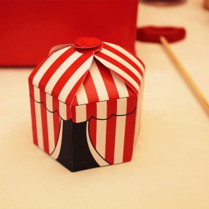 RED Instant Download  Circus/Carnival Party Favor Box PRINTABLE/DIY Decorations