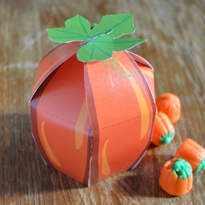 Printable DIY Pumpkin Favor Boxes for Fall and Thanksgiving image 1