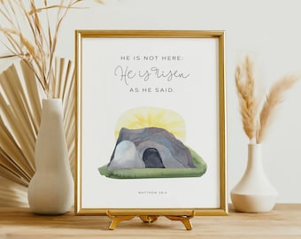 Printable Easter Bible Verse Poster Art. Includes 4 Different Sizes!