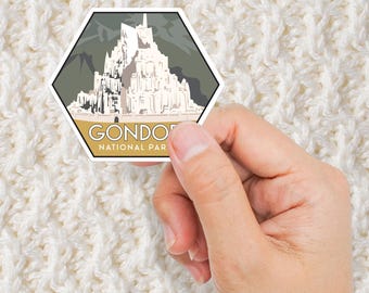 Sticker Gondor National Park, LOTR-vinylsticker