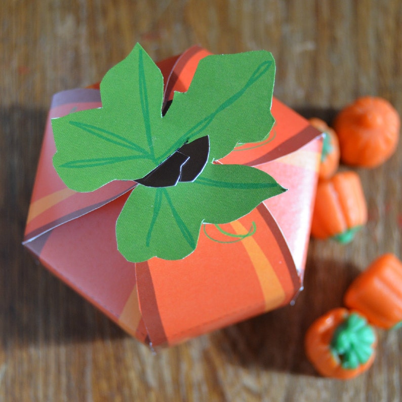 Printable DIY Pumpkin Favor Boxes for Fall and Thanksgiving image 2