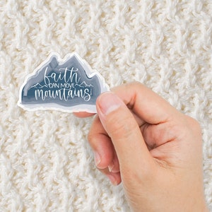 Faith Can Move Mountains Bijbelvers Inspirerende Sticker - 2 in.