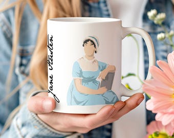 Jane Austen-koffiemok: minimalistische theekop voor boekenliefhebber