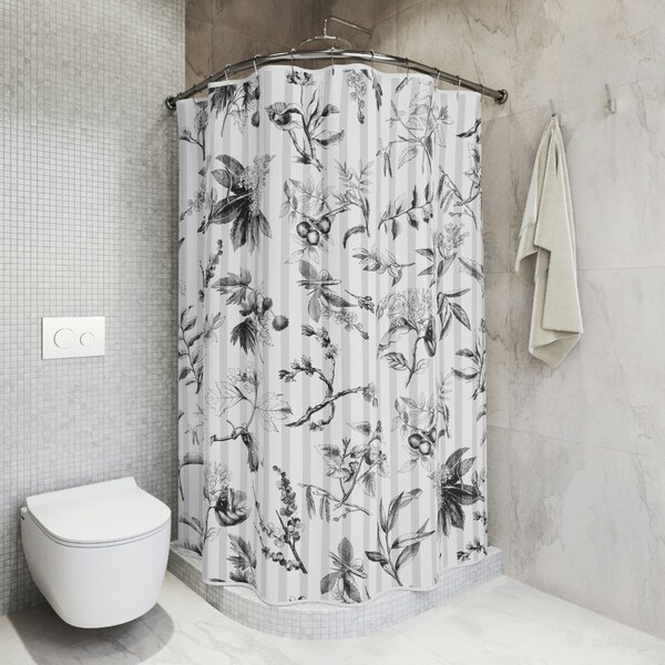 Black and White Shower Curtain Etsy