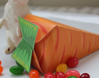 Easter Bunny Carrot Printable/DIY Decorations Favor Box